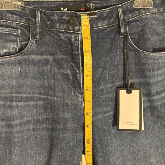3x1 Midway Skinny Crop Jeans Womens Size 32 Dark Indigo Distressed Hem Denim - Picture 10 of 12